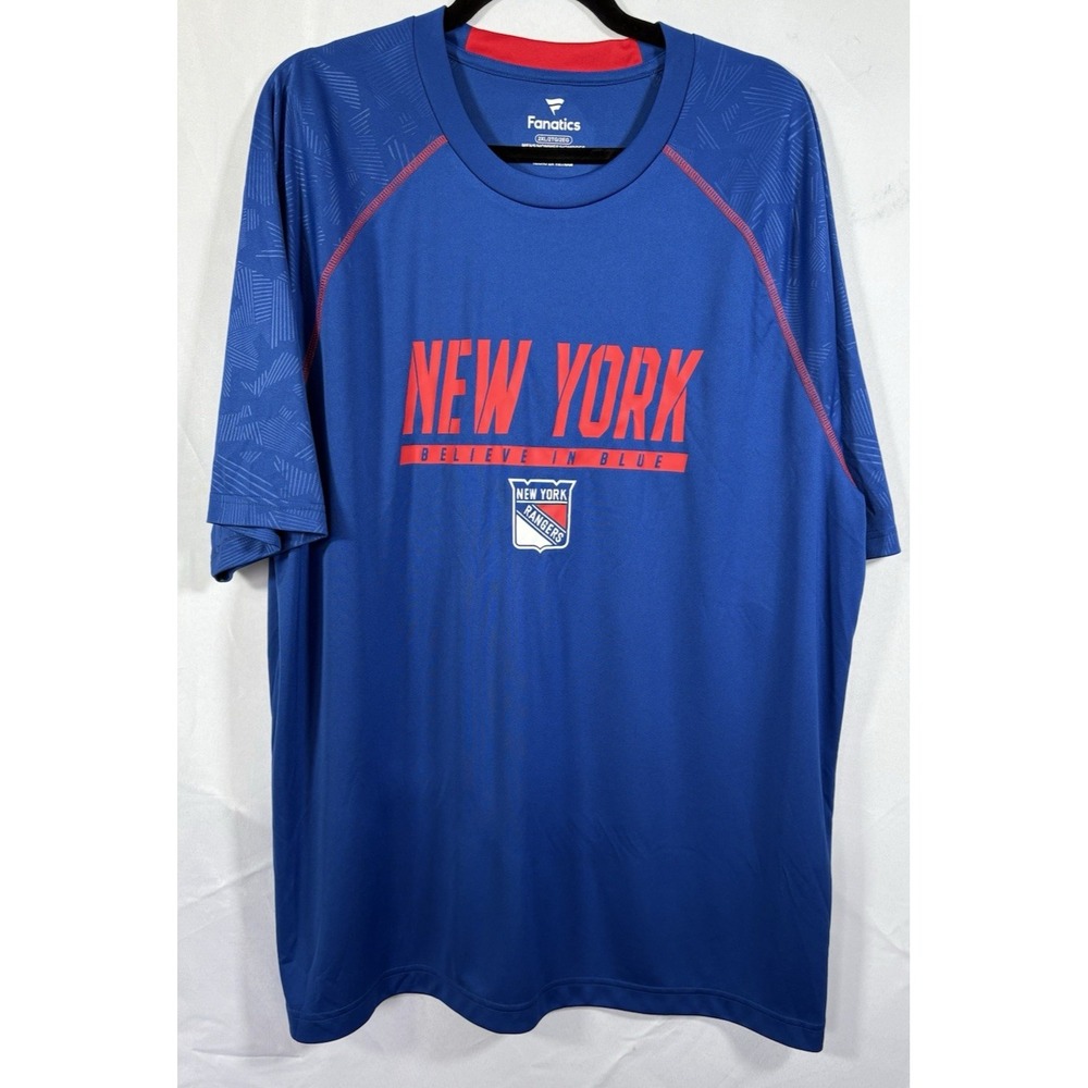 Fanatics Shirt Size 2XL New York Rangers Short Sleeve Pullover